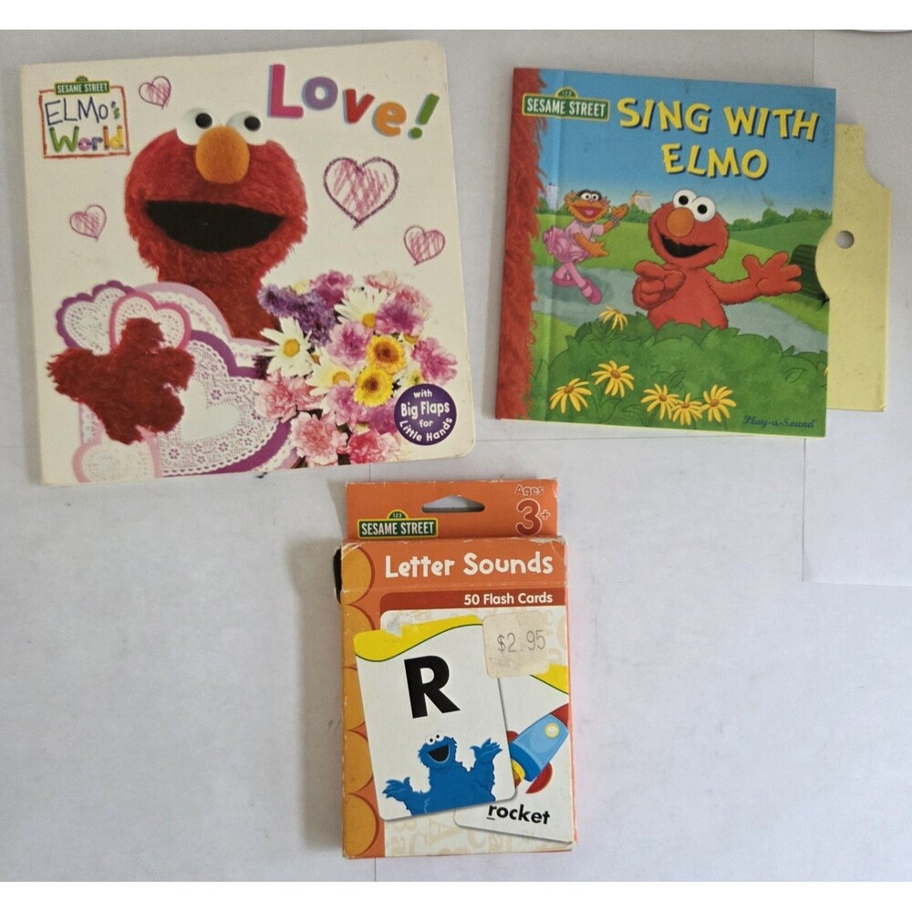 Sesame Street‎ Elmo Learning Lot – Board Books + Letter Sounds Flash Cards